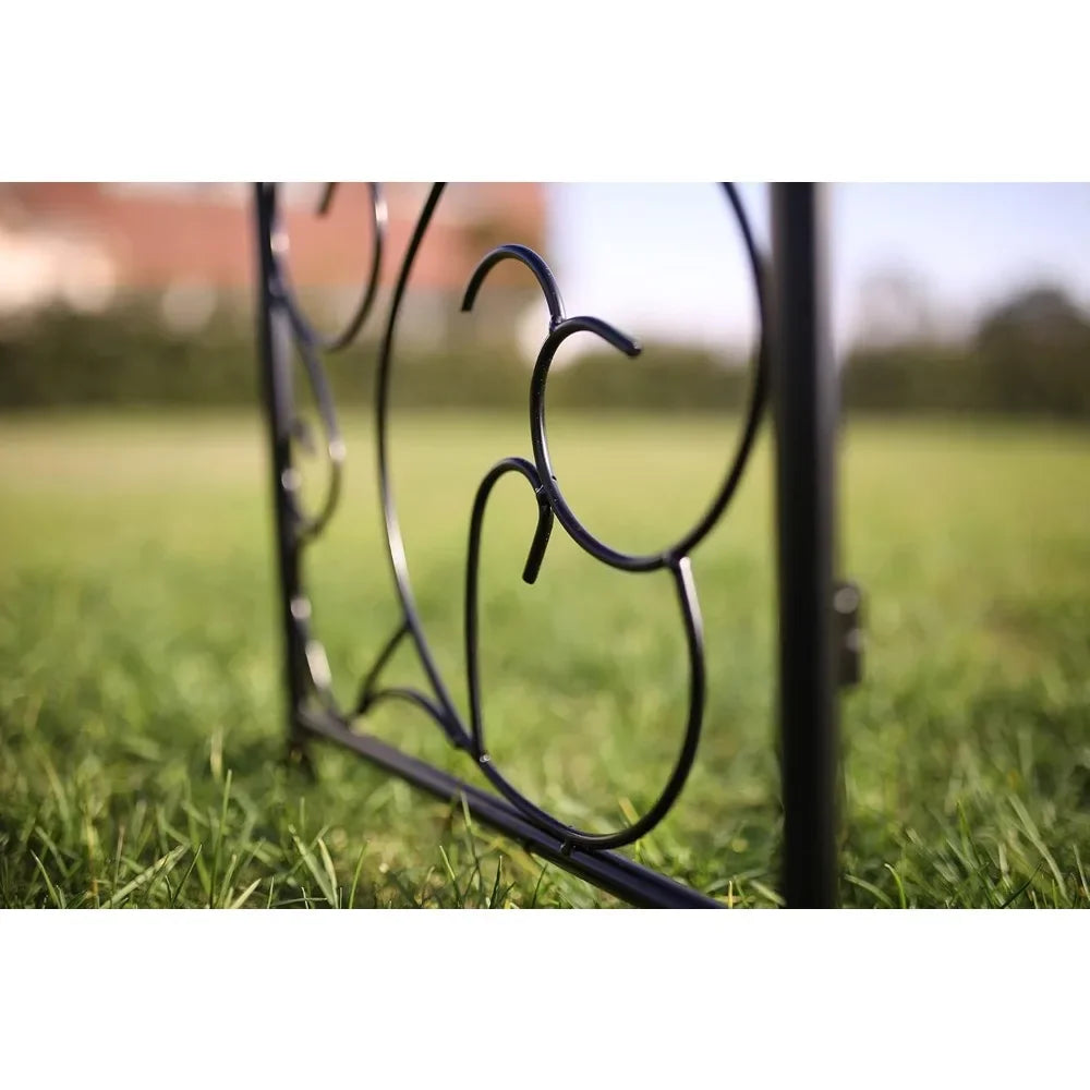 Steel Garden Arch with Gate – 7'5" H x 4'2" W, Ideal for Climbing Plants, Perfect for Outdoor Gardens, Lawns & Backyard Pathway