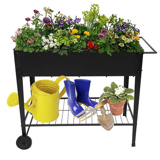 Mobile Raised Garden Bed Cart With Legs And Wheels Outdoor