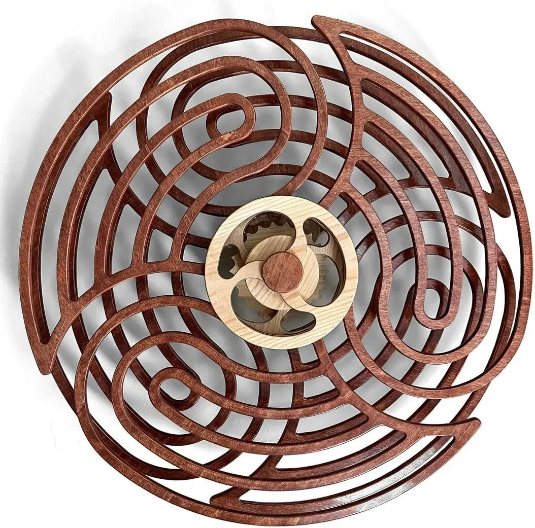 Kinetic Wall Art Wood Sculpture Calming Motion Decor