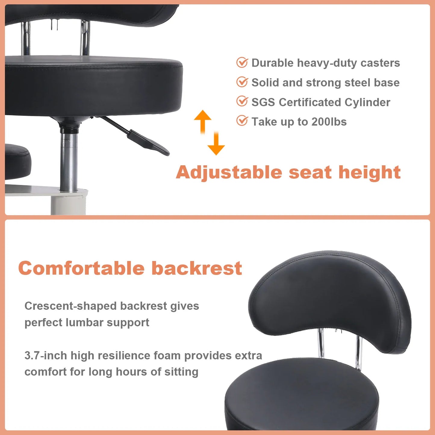 Ergonomic Desk Chair Height Adjustable Lumbar Support Wheels