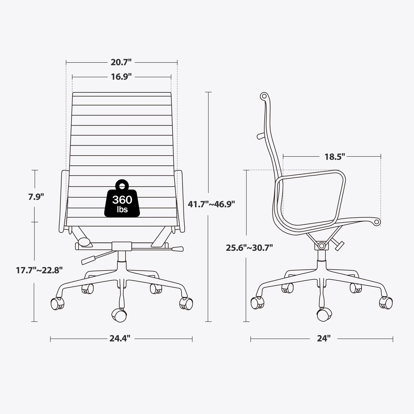 Ergonomic Leather Office Chair With Mid Back Support