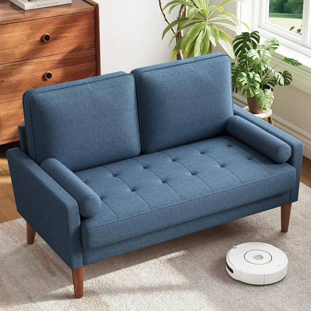 Compact Loveseat Sofa with Throw Pillow for Small Spaces