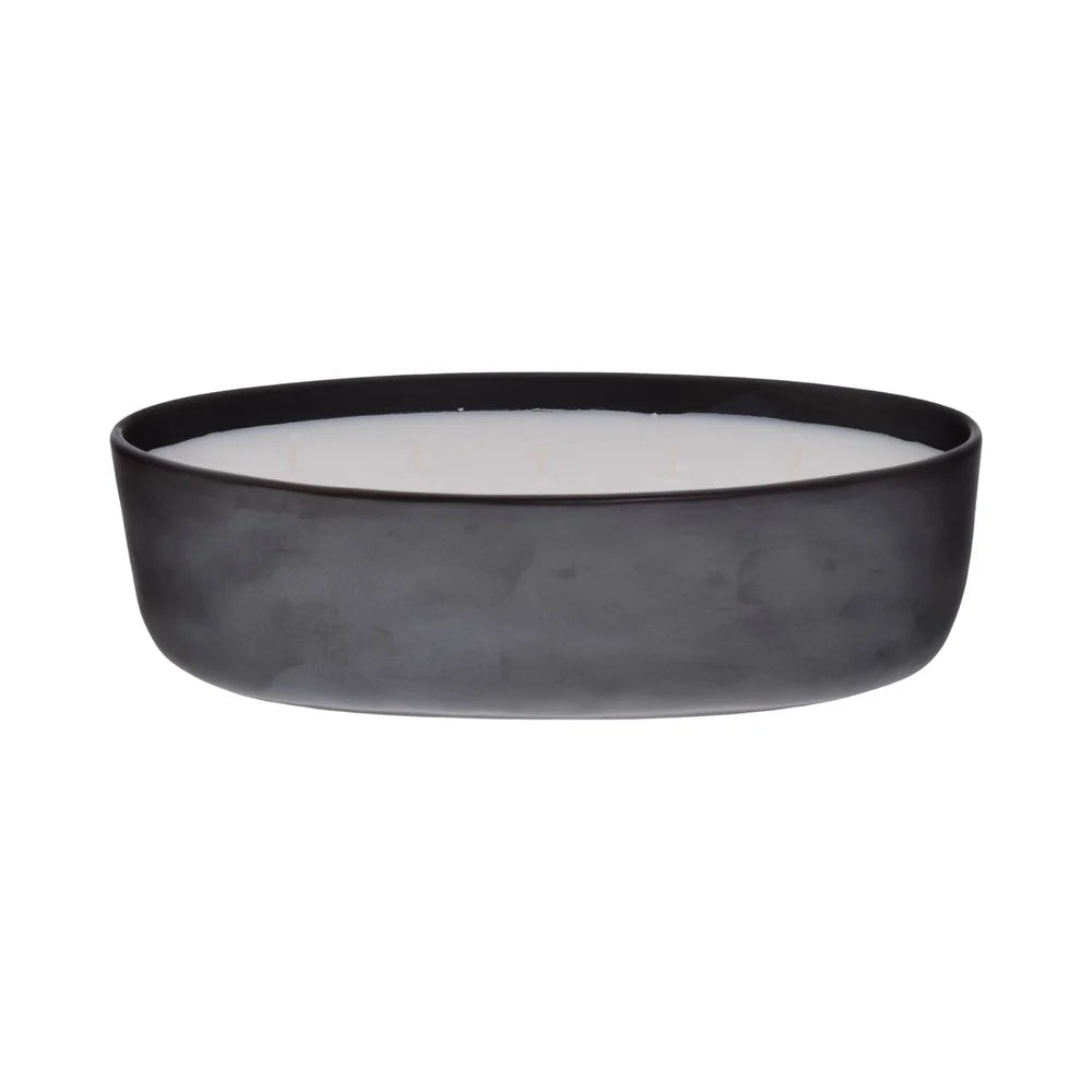 Amber Leather 5 Wick Candle In Ceramic Jar Long Burn