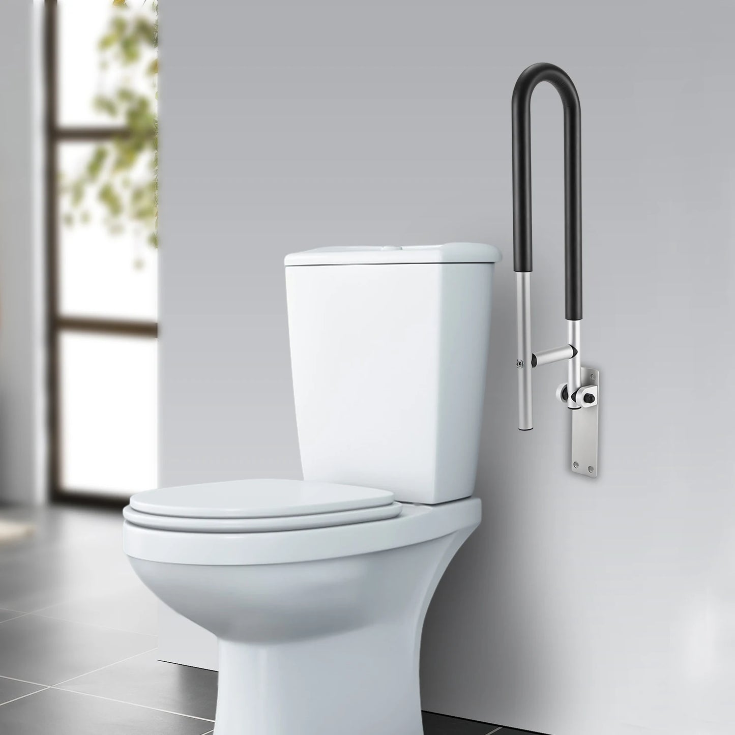 Foldable Grab Bar 264.55LBS Max Load 23.62IN Non-Slip Handrail Wall Mount for Bathroom Toilet Elderly Safety Support