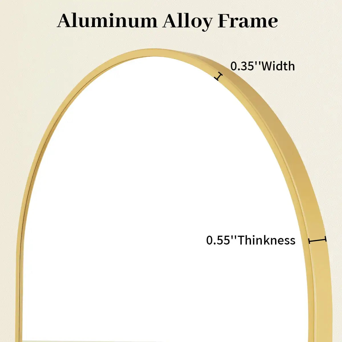 24"x16.1" Arched Vanity Mirror Bathroom Mirror Wall Mounted, Black