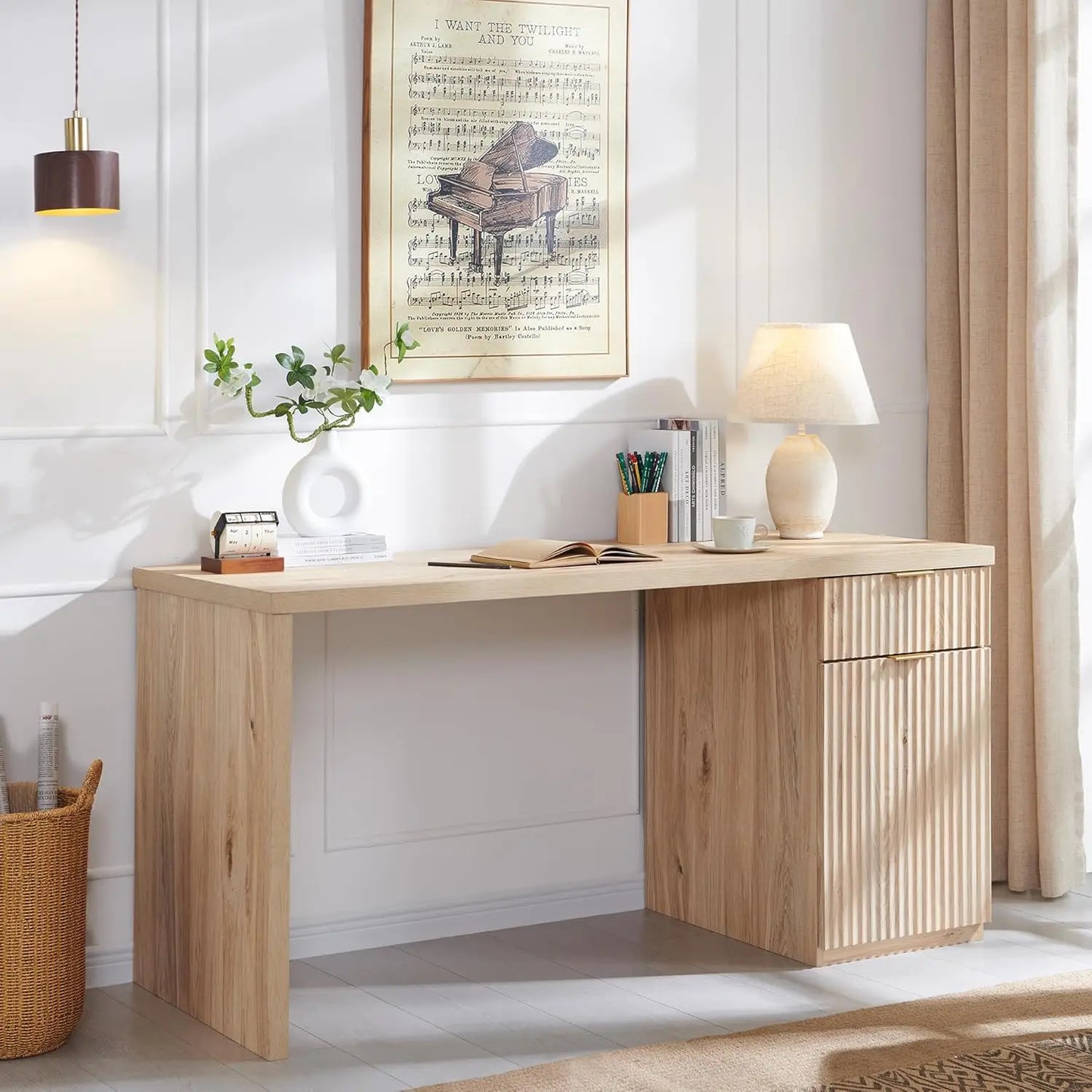 Modern Executive Desk With Storage For Home Office