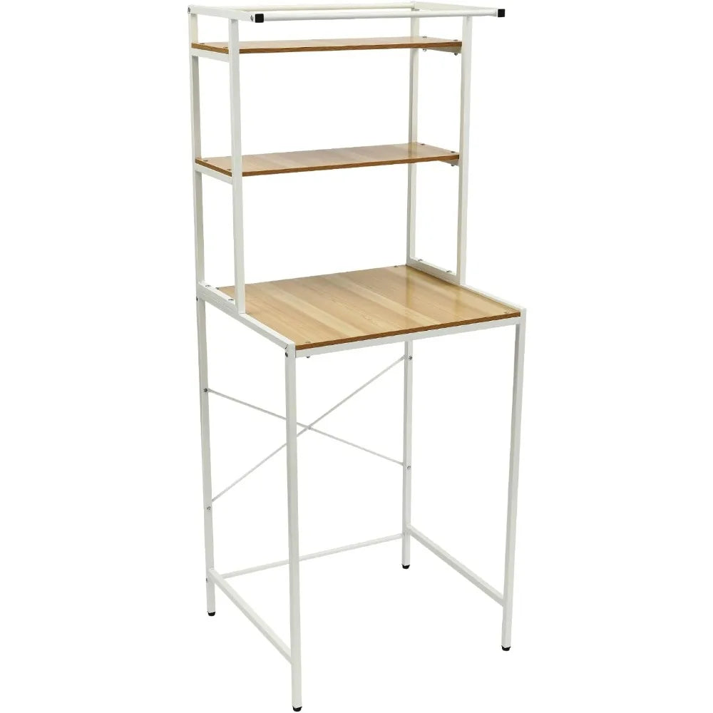 3 Tiers Laundry Shelf Organizer Washer and Dryer Storage Shelf Bathroom Space Saving Organizer Rack for Bathrooms, Laundry Rooms