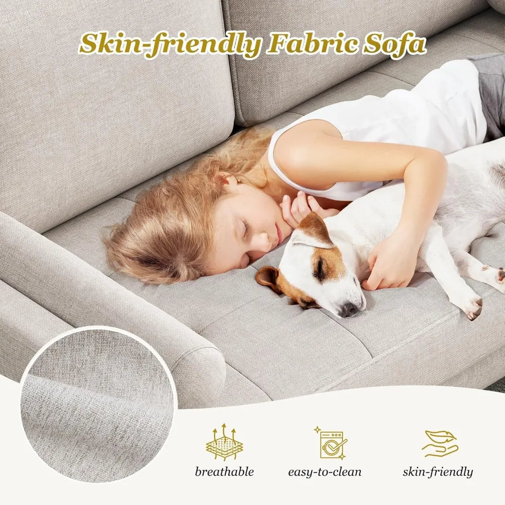 Compact Loveseat Sofa with Throw Pillow for Small Spaces
