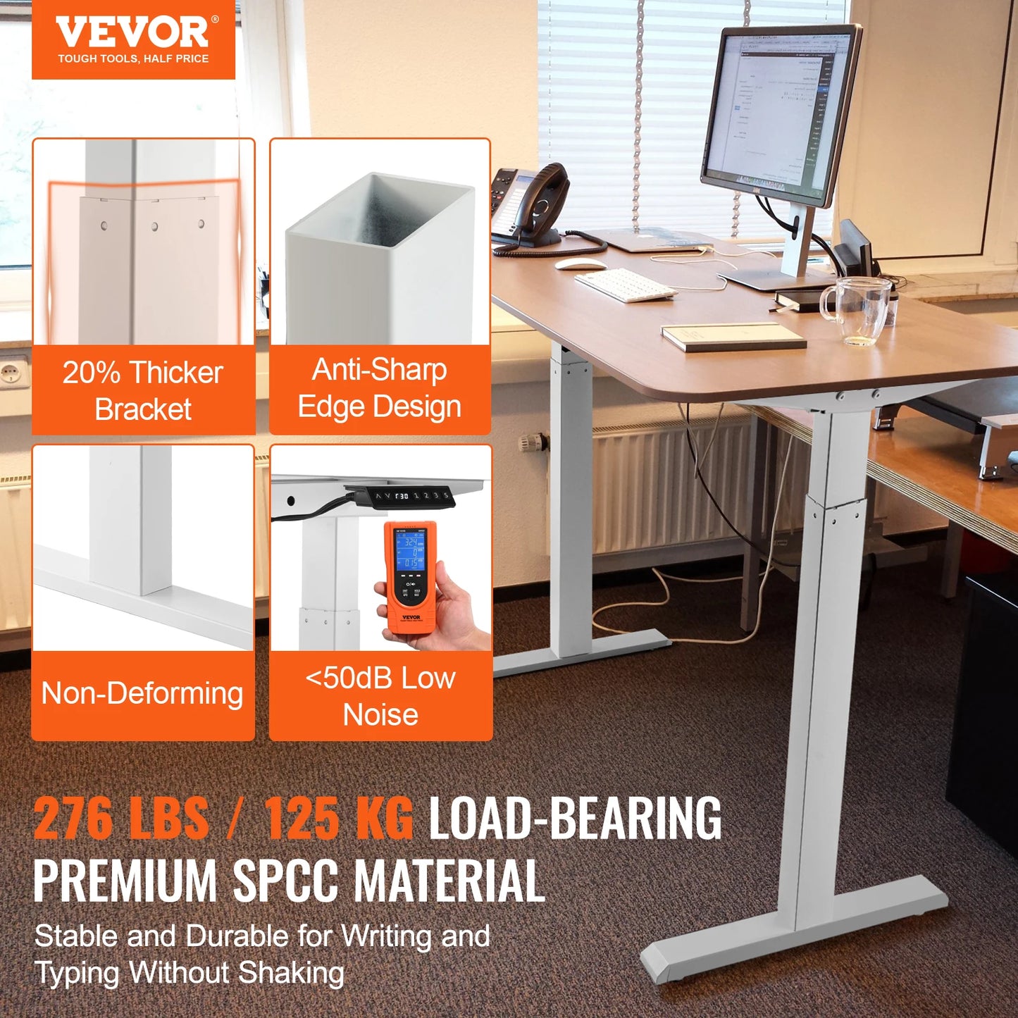 Electric Standing Desk Frame Ergonomic Adjustable Height