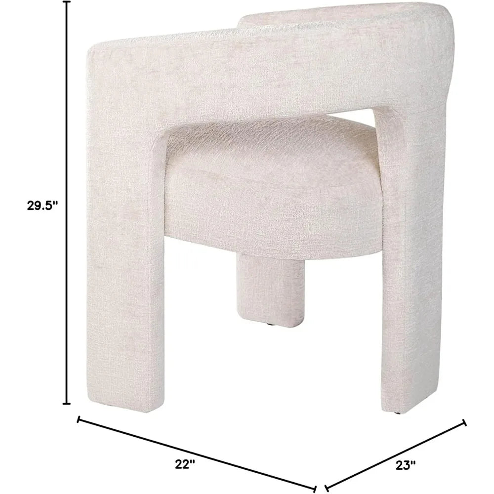 Modern Jacquard Fabric Dining Armchair with Sculpted Design