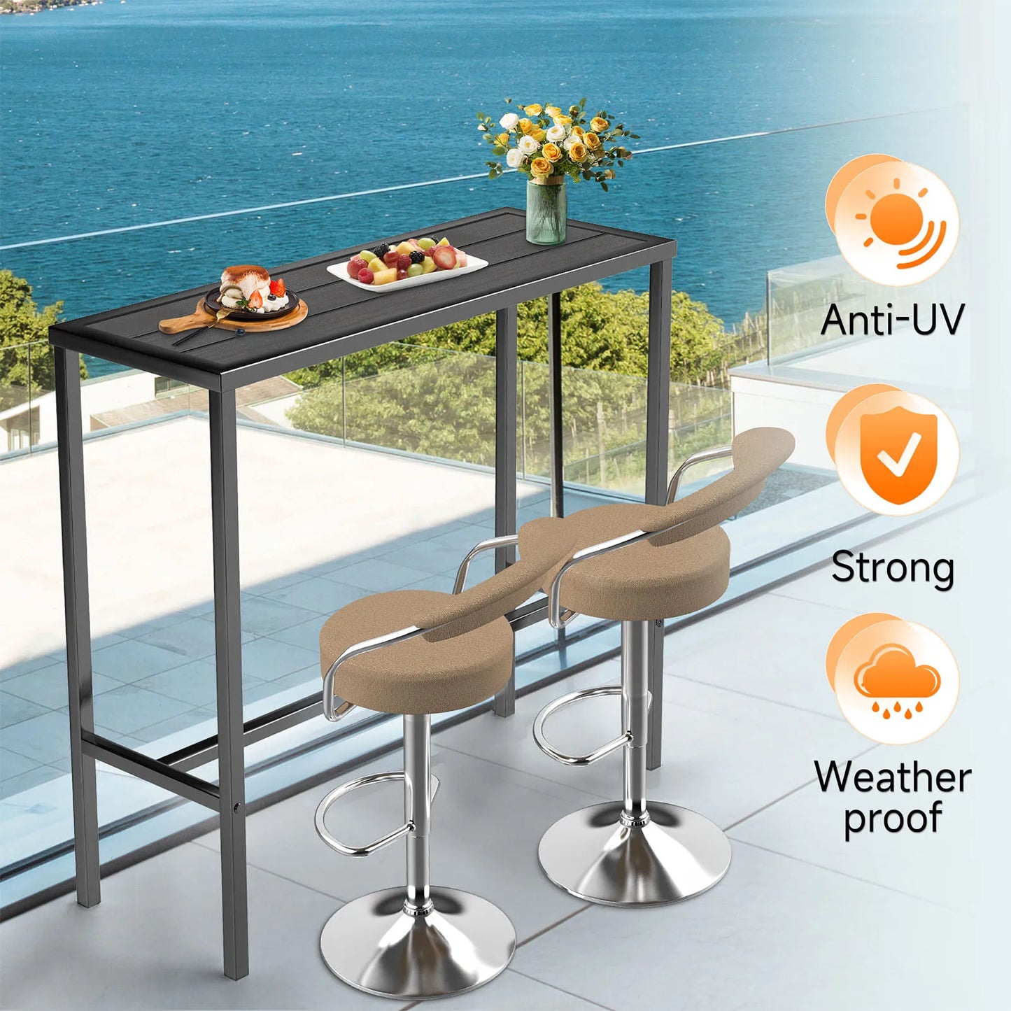 Outdoor Yard Counter Storage Cabinet Weatherproof For Patio
