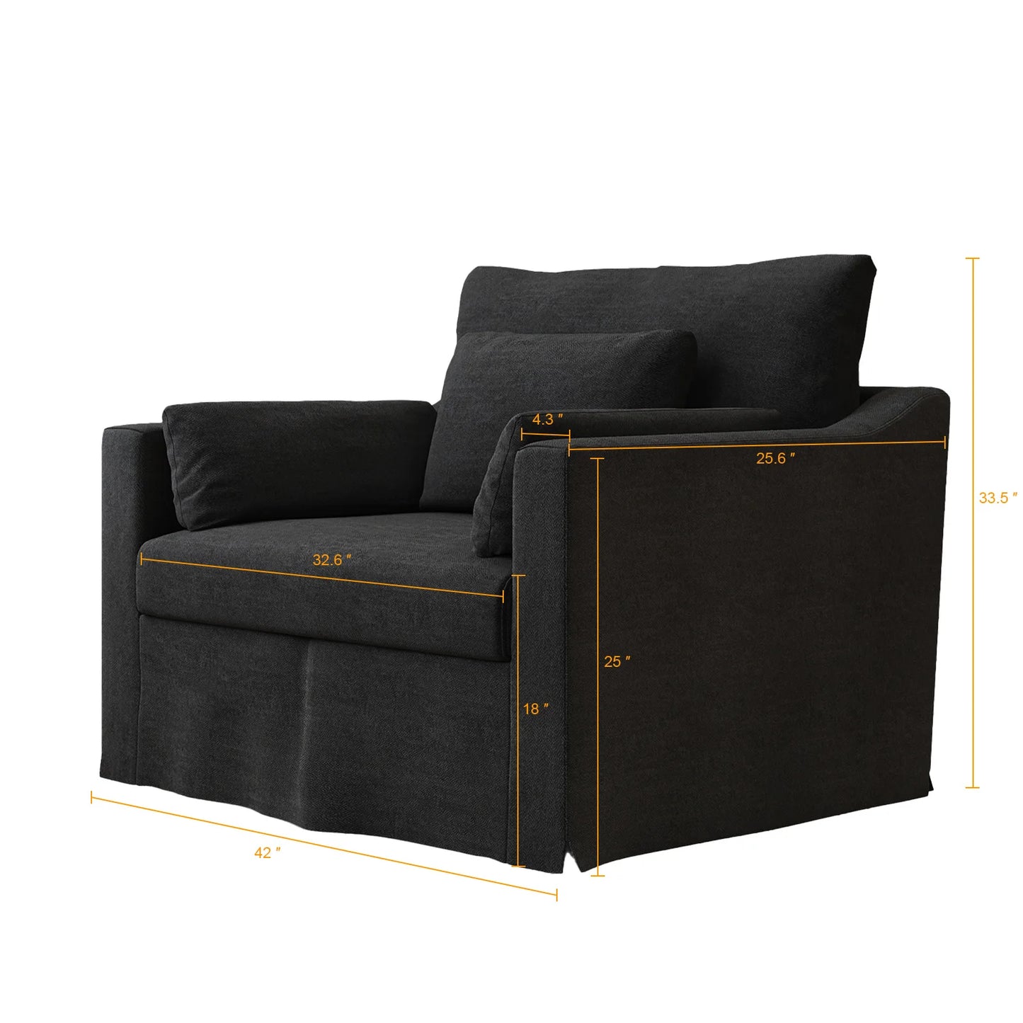Living Room Sofa Furniture Luxury Couch with Cushions Washable Linen Cover Slipcovered Couch, Single and Triple Seats Available