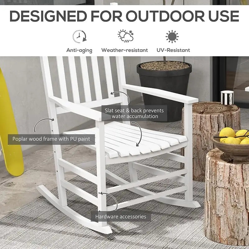 Patio Rocking Chair Set With Two Rockers Outdoor Table