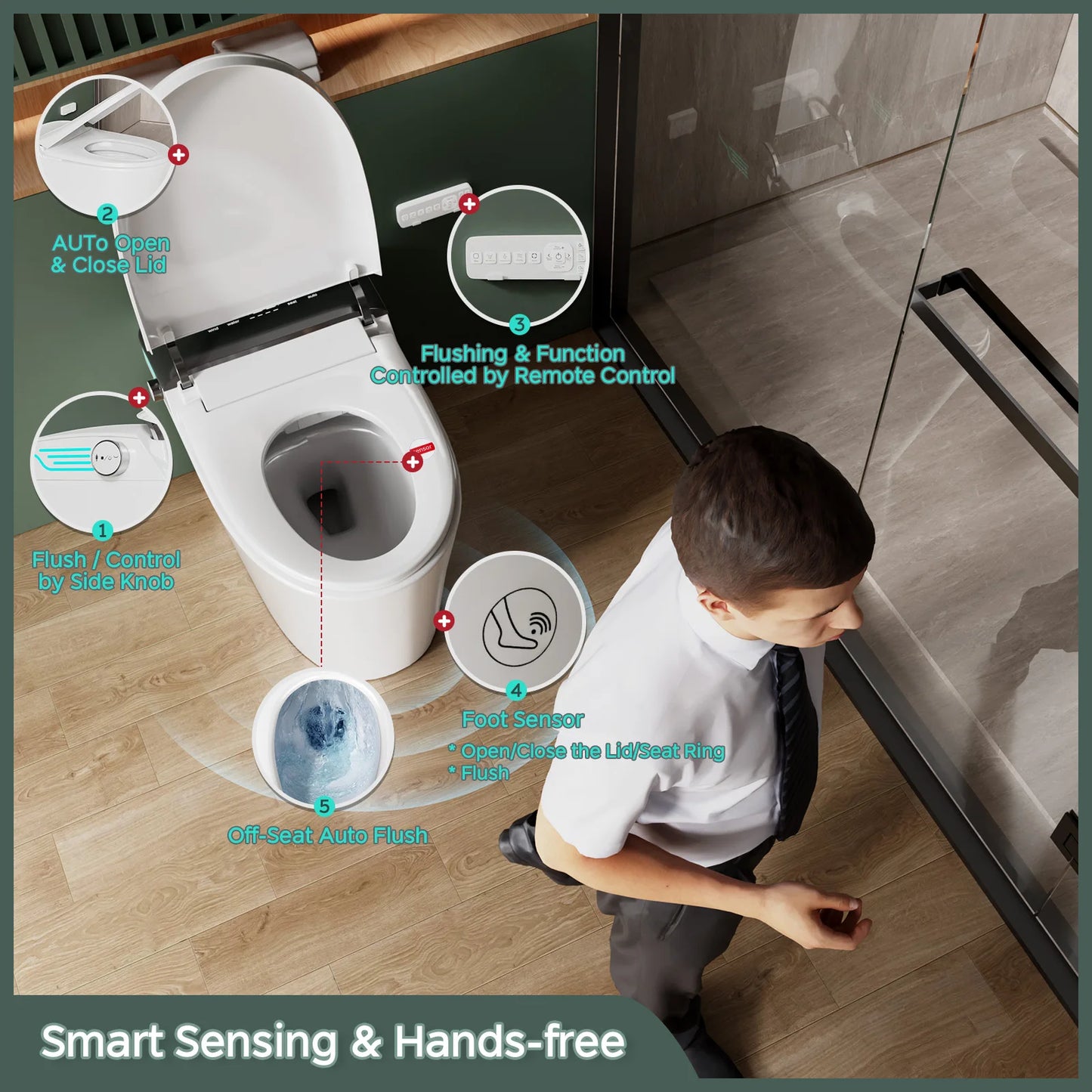 Smart Toilet With Built In Bidet And Instant Warm Water