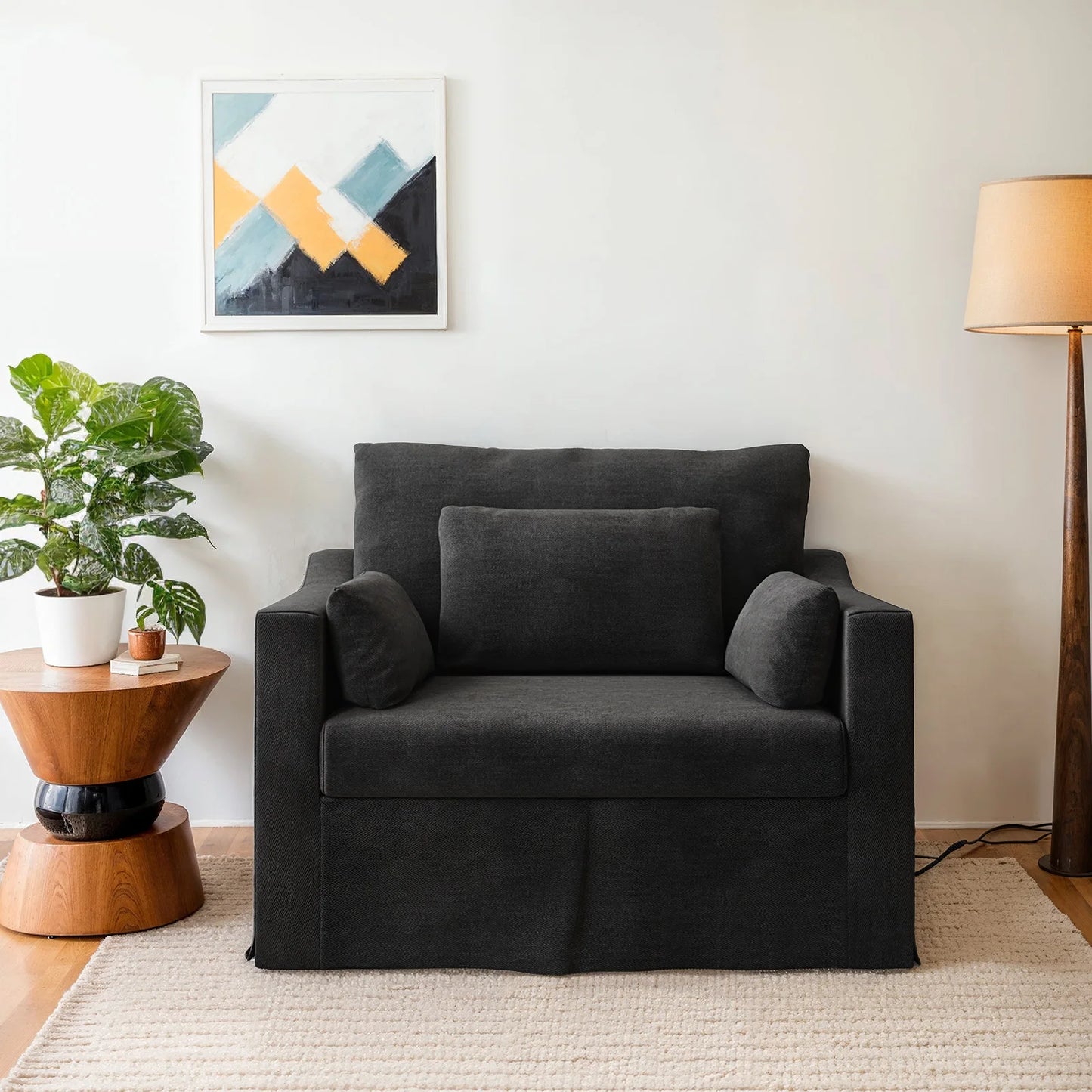 Living Room Sofa Furniture Luxury Couch with Cushions Washable Linen Cover Slipcovered Couch, Single and Triple Seats Available