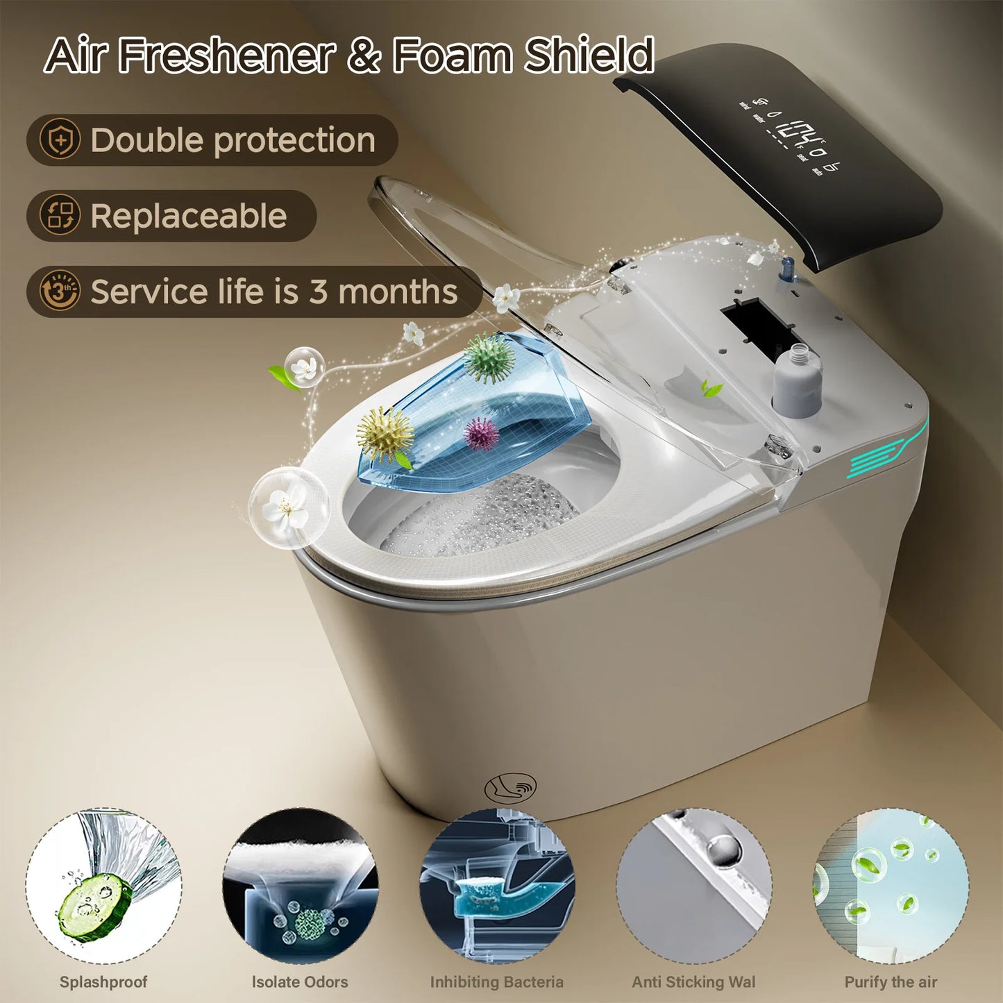 Smart Toilet With Built In Bidet And Instant Warm Water
