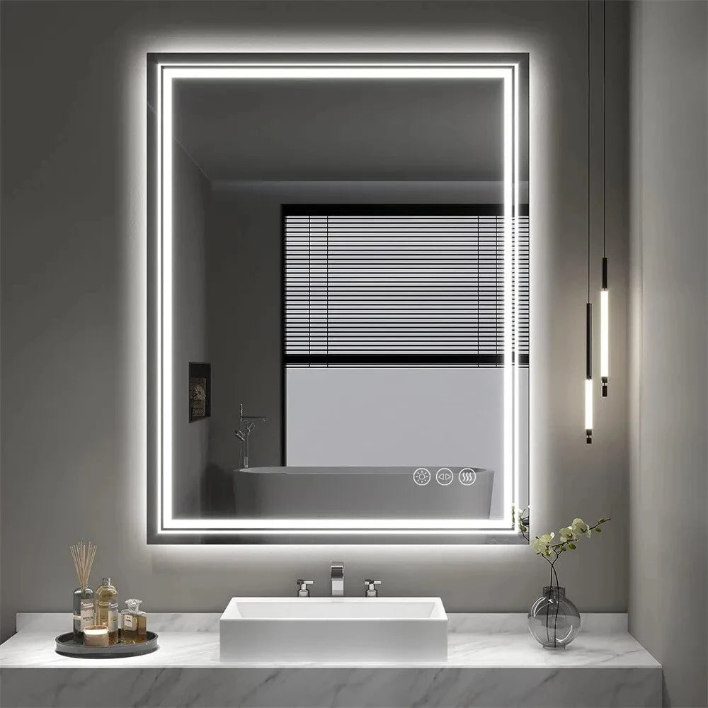 Wisfor LED Backlit Dimmable Bathroom Mirror Anti Fog