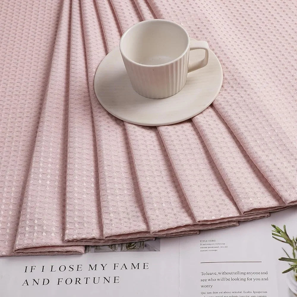 Blush Pink Shower Curtain Set UltraDurable WaffleTextured LuxuryBathroomGrade Premium