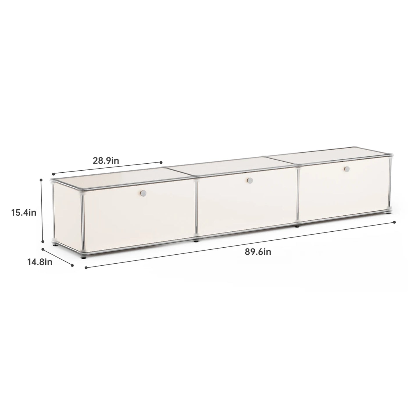 Storage Cabinet Storage Shelf Stainless Steel Metal Board Living Room Cabinet Sideboard Cabinet Modular Furniture-No Keys