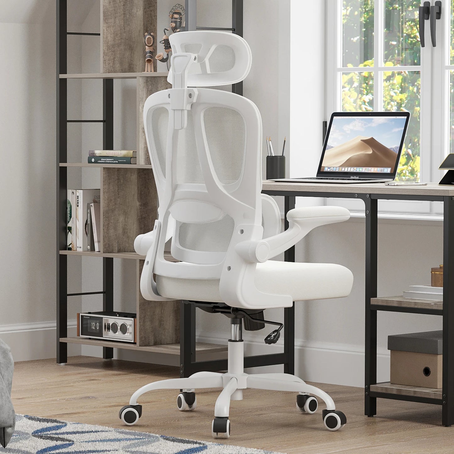 Ergonomic Office Chair, Desk Chair with Headrest and Lumbar Support, High Back Swivel Home Office Chair