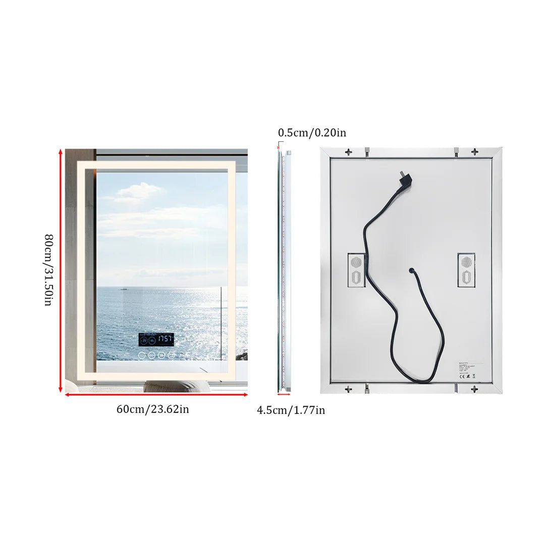 Illuminated Bluetooth Bathroom Vanity Mirror With Anti Fog LED Lighting