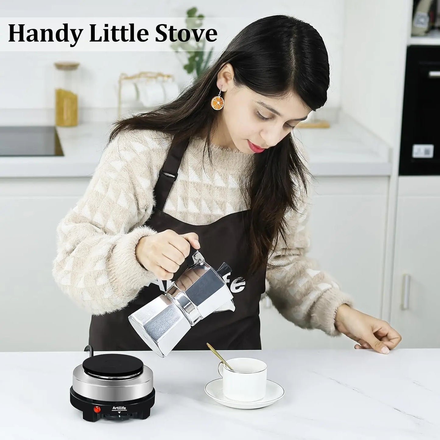 500W Mini Hot Plate Portable Electric Stove Cooktop, Perfect for Moka Pot & Kitchen Use, 110V Christmas Gift