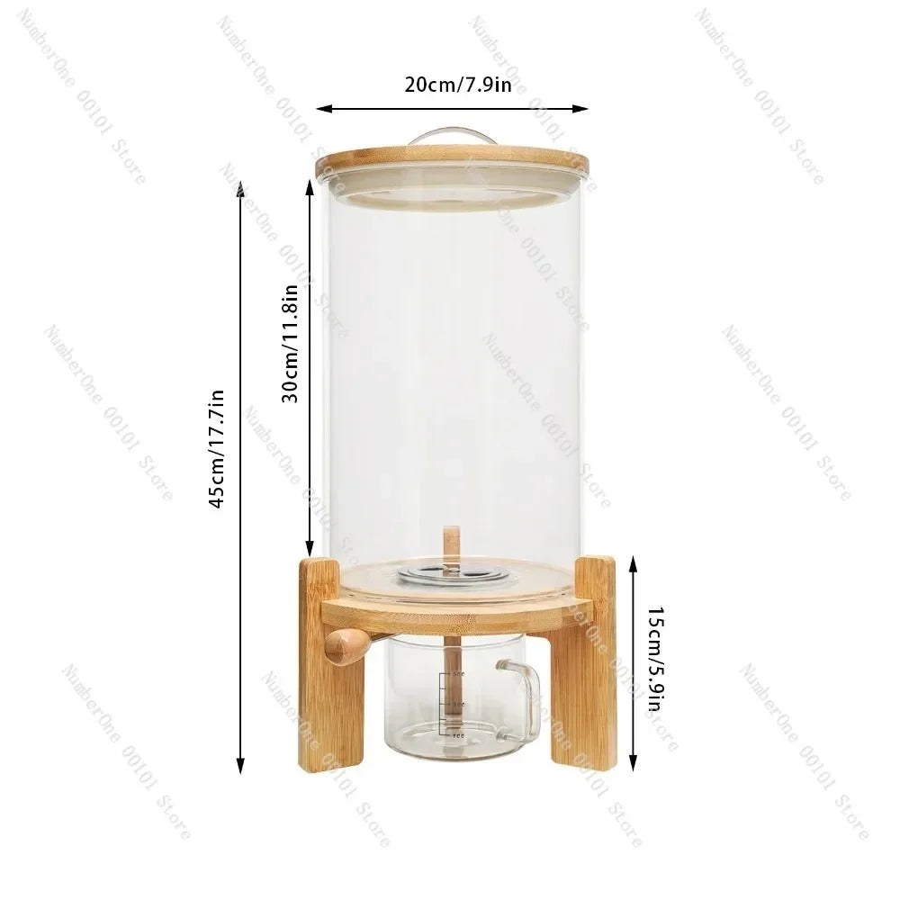 Clear Plastic Cereal Dispenser For Dry Food Storage 5L