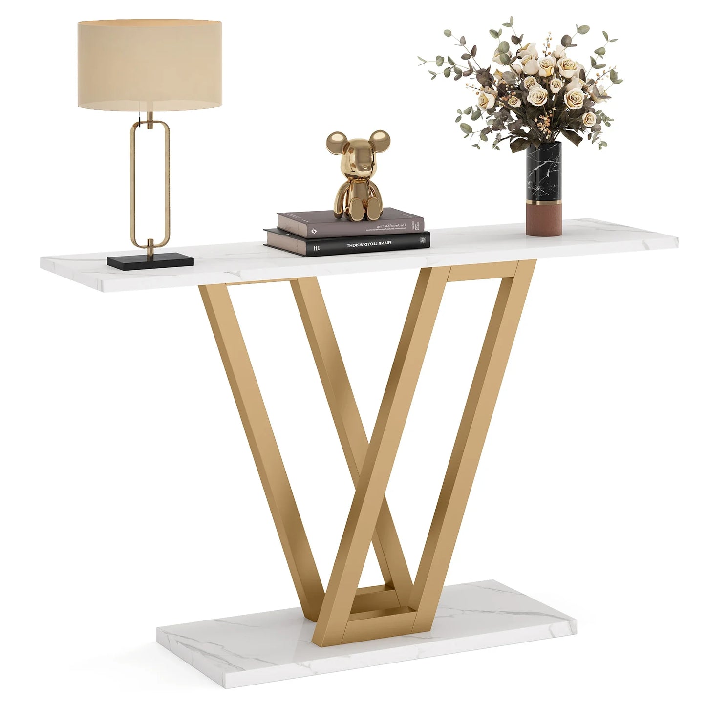 Industrial Console Table 43 Inch Durable For Entryway