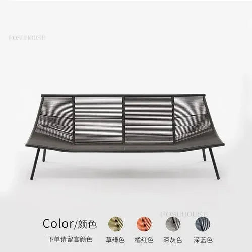 Nordic Outdoor Rattan Garden Furniture Set with Rocking Chairs