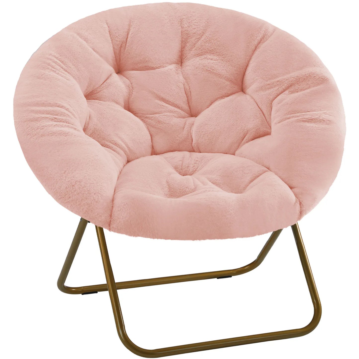 Cozy Foldable Faux Fur Saucer Chair For Living Room Comfort