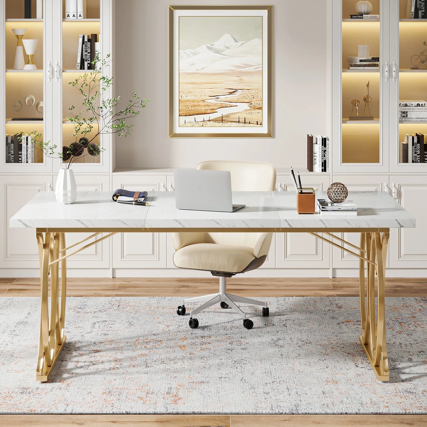 Executive Desk 63 Inch Spacious Computer Desk For Office