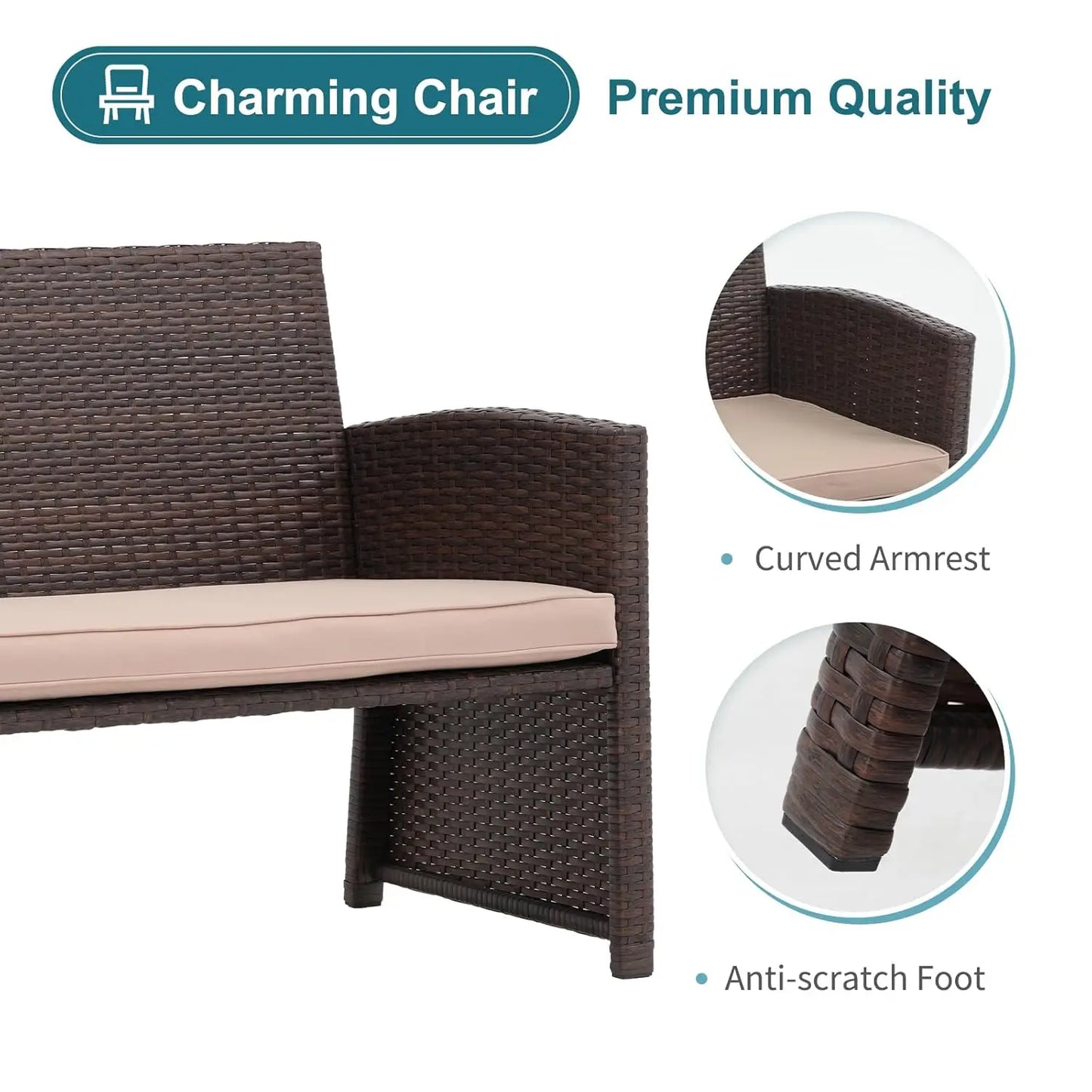 All-Weather Wicker Outdoor Patio Set With Loveseat