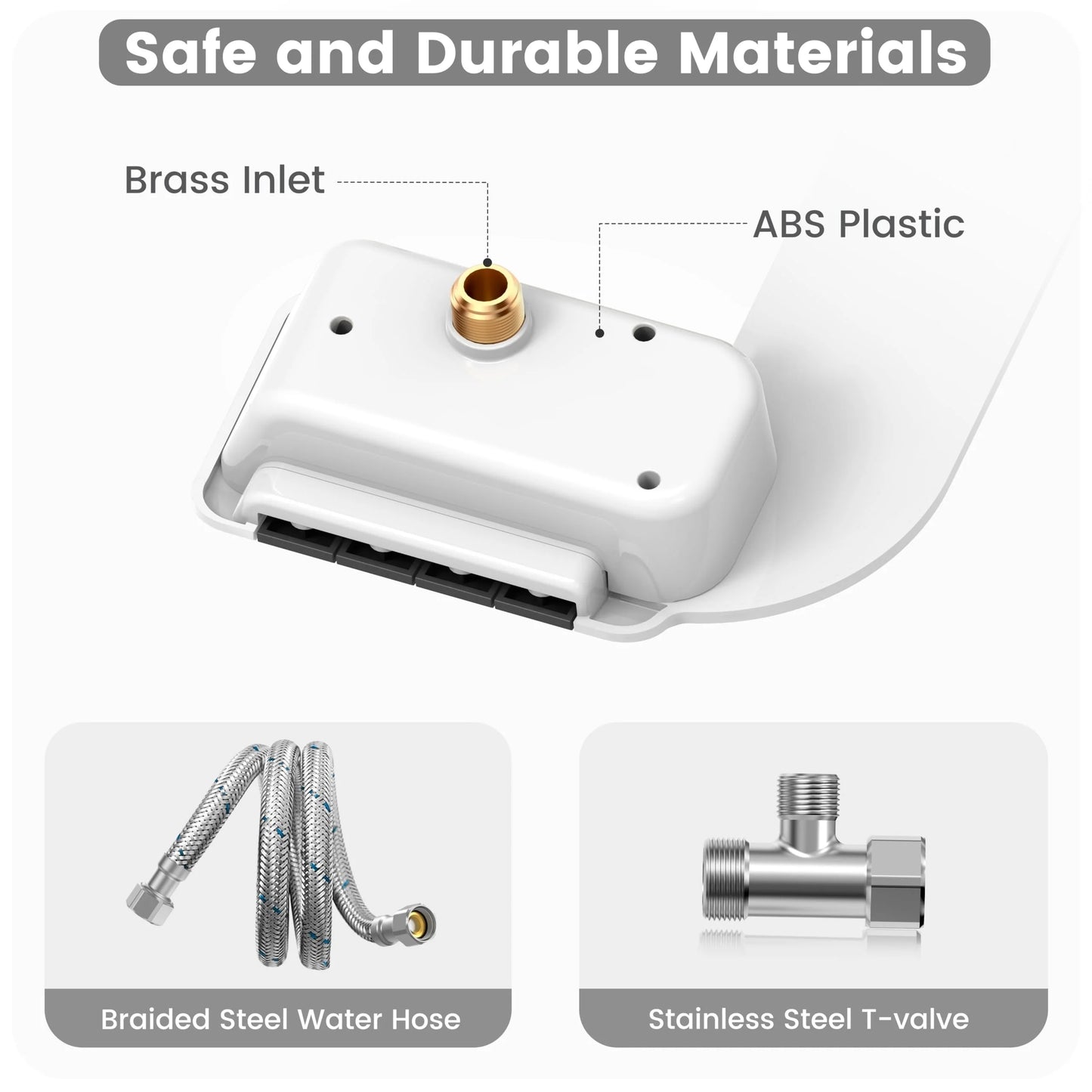 Bidet Attachment for Toilet, Non-Electric Dual Nozzle for Frontal & Rear Wash, Adjustable Water Pressure Control, Bidet Seat