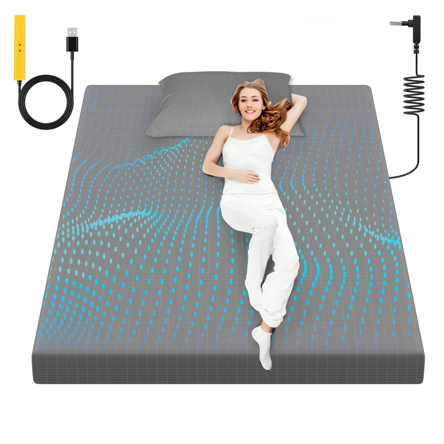 HLLBLL Grounding Sheet, 90% Organic Cotton+10% Pure Silver Organic Fitted Grounded Sheet for Improved Sleep