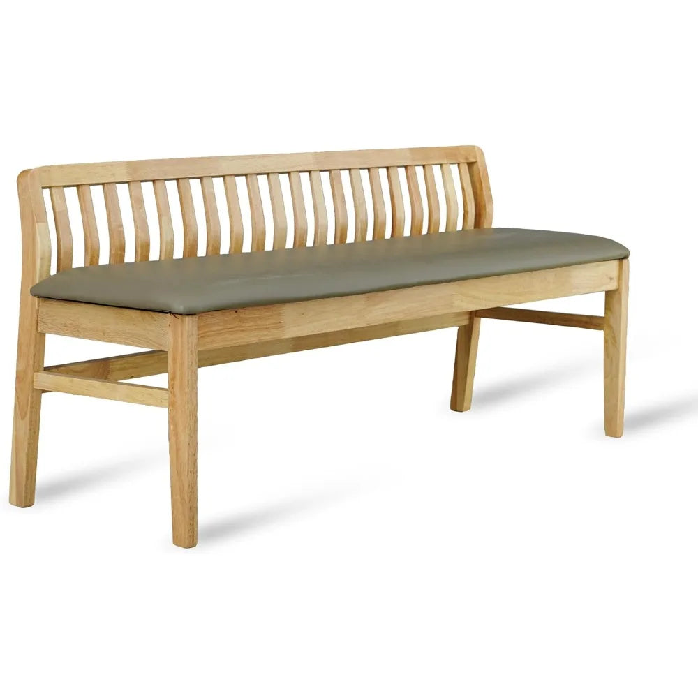 Jeno 54 Inch Wooden Dining Bench Natural Oak Finish