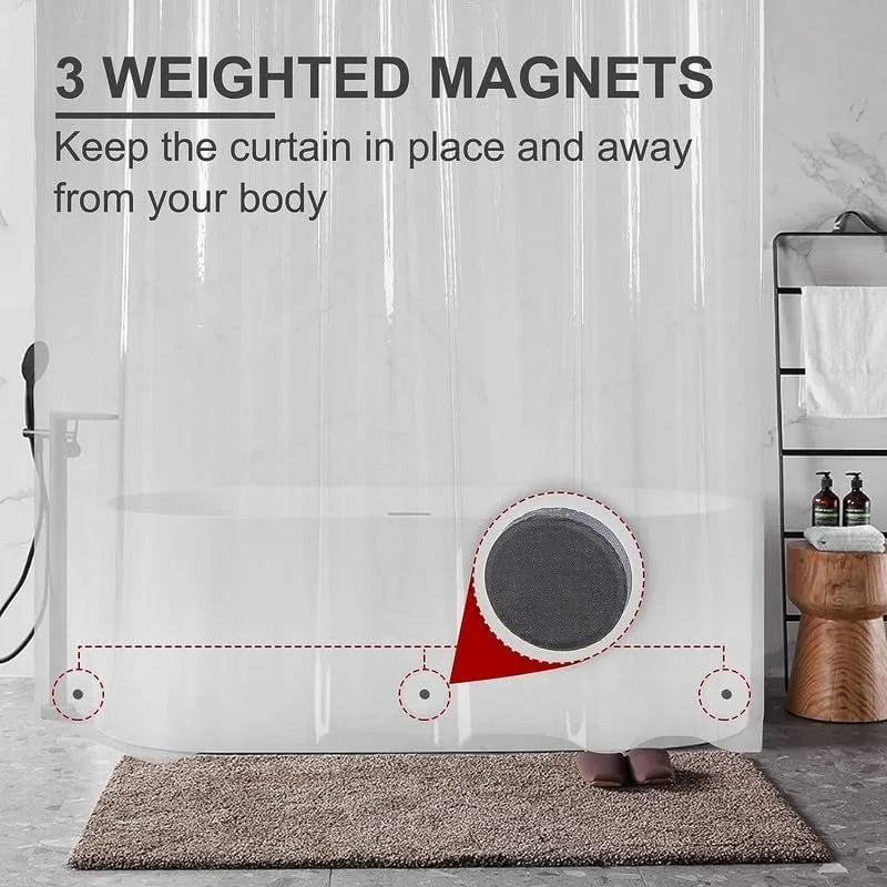 Extra Long Waterproof Shower Curtain Liner with Rustproof Grommets