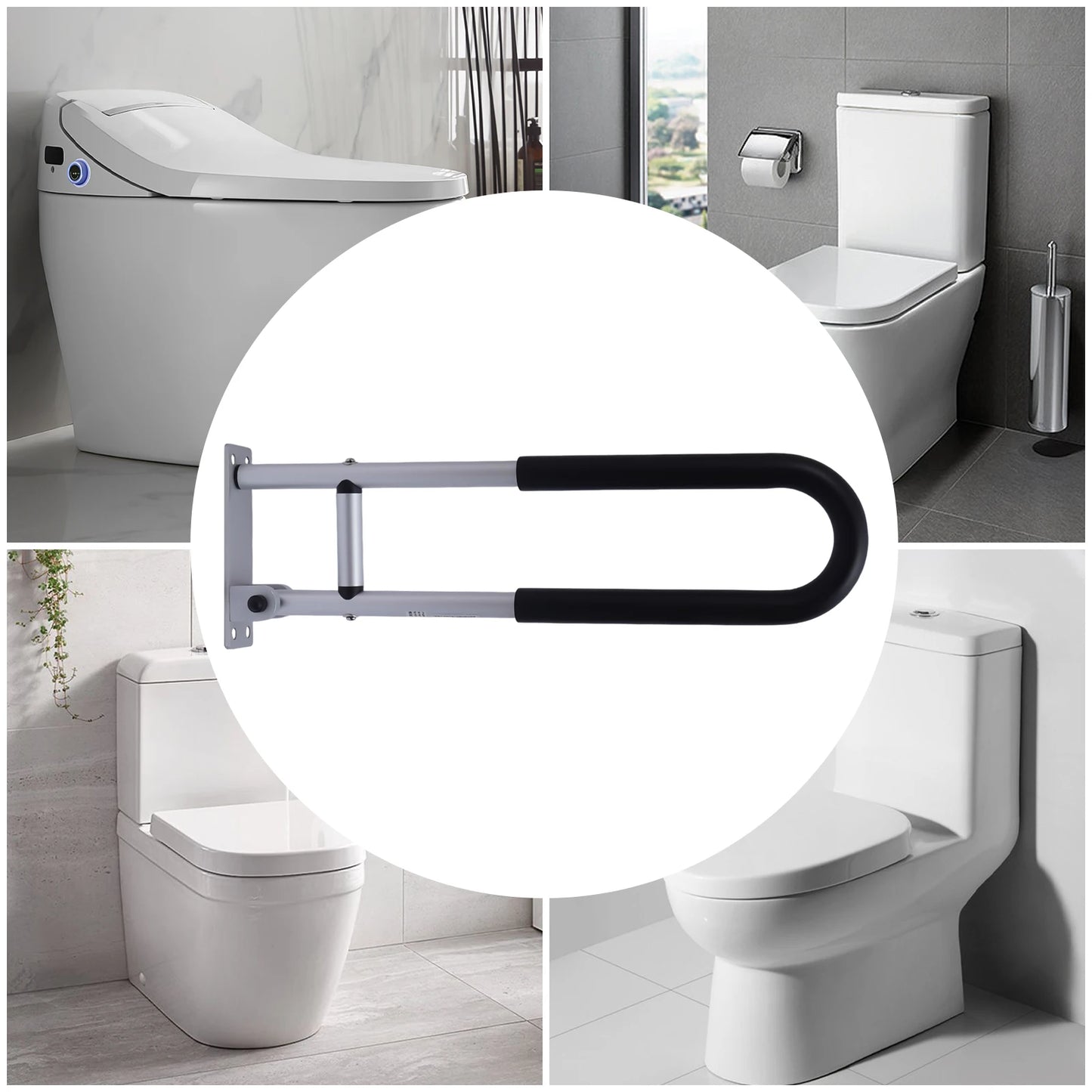 Wall Mounted Aluminum Grab Bar For Bathroom Safety Non Slip