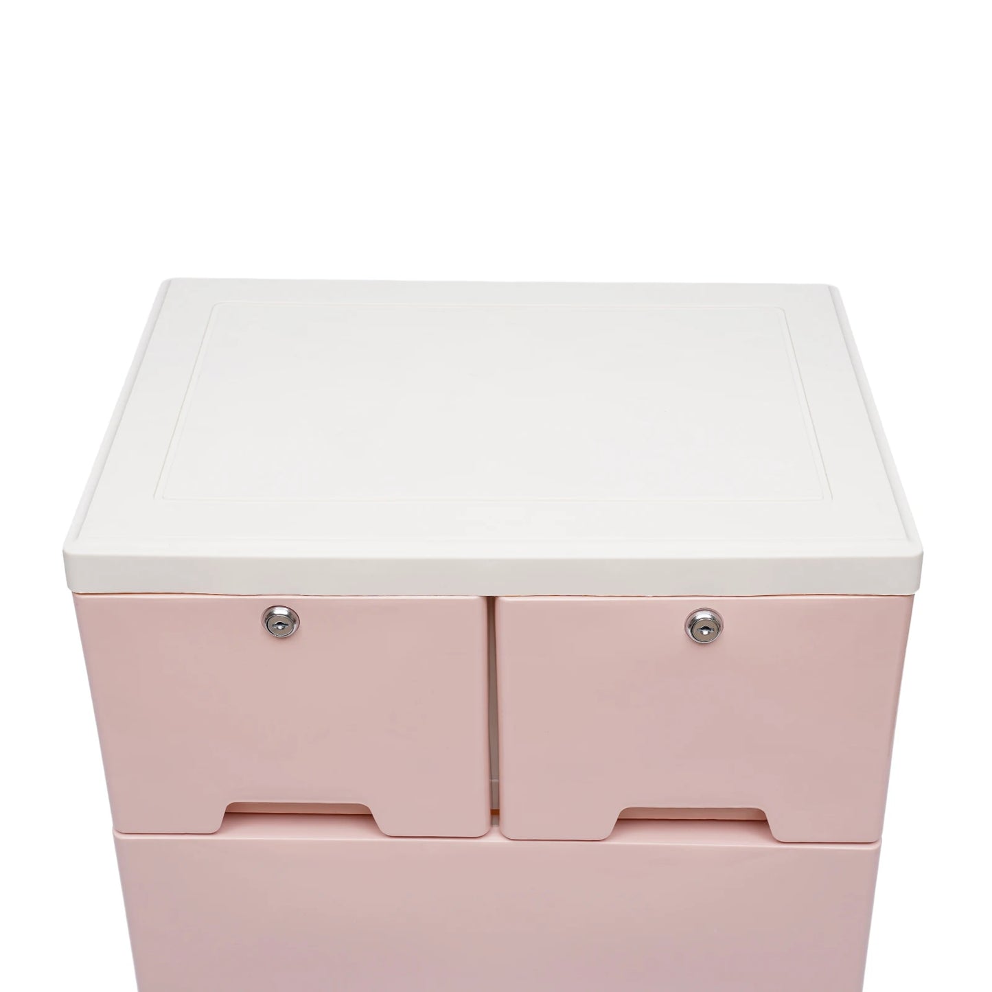 Pink Versatile Storage Cabinet with 6 Drawers and Lock Wheels Large Capacity Convenient Storage Organizer For Bedroom Nursery