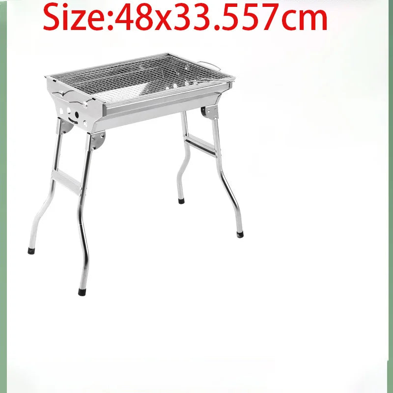 Folding Portable Charcoal Grill Stainless Steel Outdoor Camping Barbecue