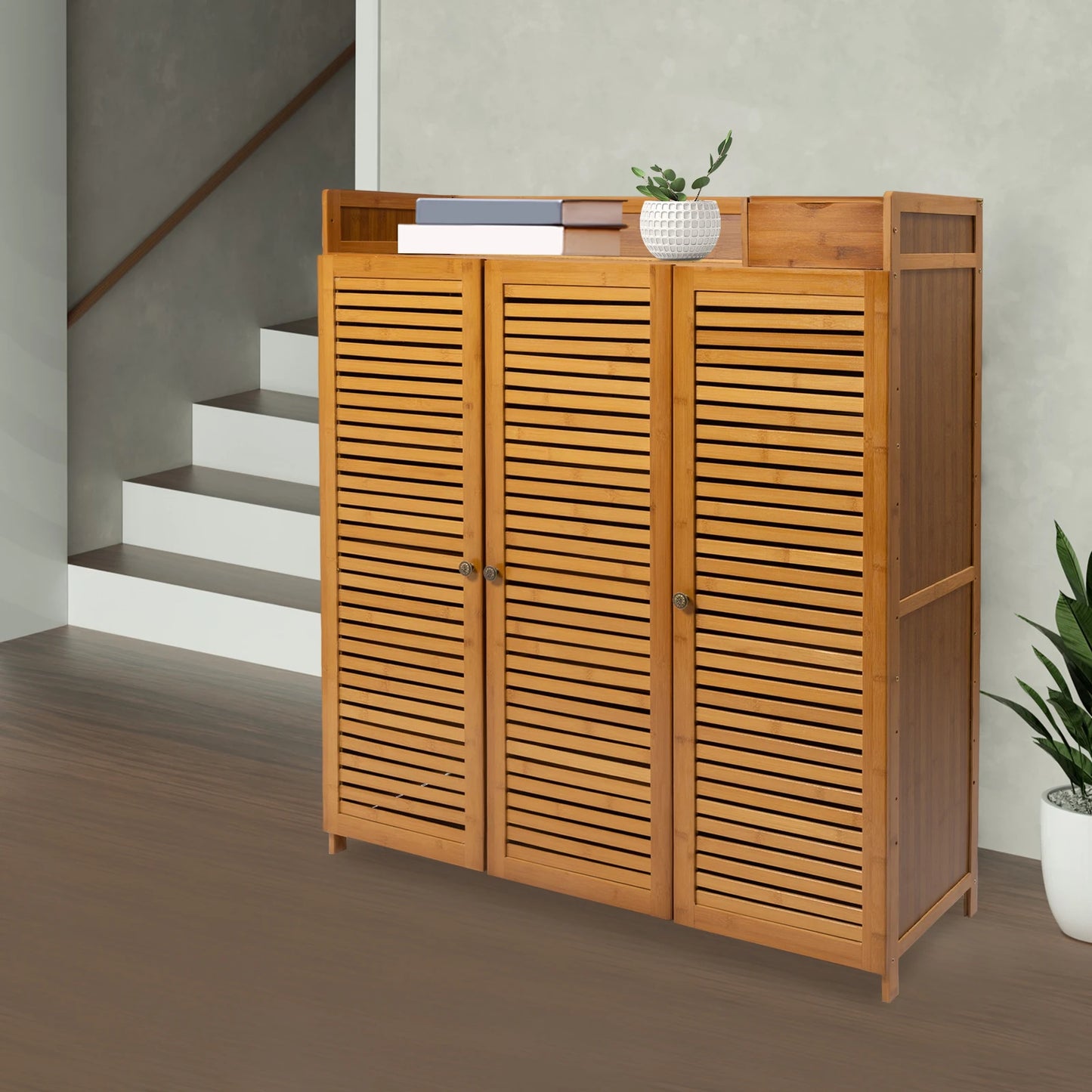 Large Capacity Shoe Cabinet For Hallway 30 Pair Organizer