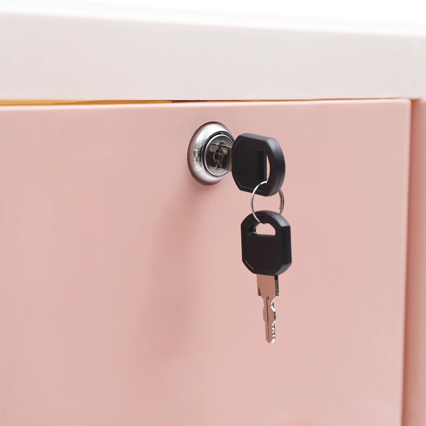 Pink Versatile Storage Cabinet with 6 Drawers and Lock Wheels Large Capacity Convenient Storage Organizer For Bedroom Nursery
