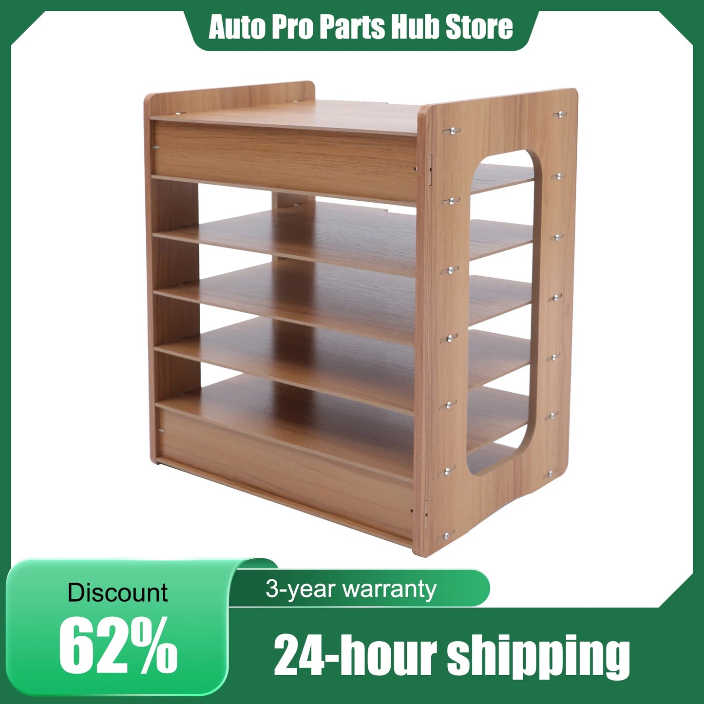 Durable Wood 7 Tier Desk File Organizer For A4 Paper