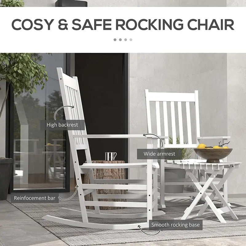 Patio Rocking Chair Set With Two Rockers Outdoor Table