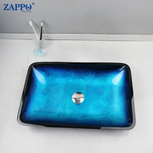 Durable Tempered Glass Vessel Sink With Waterfall Faucet
