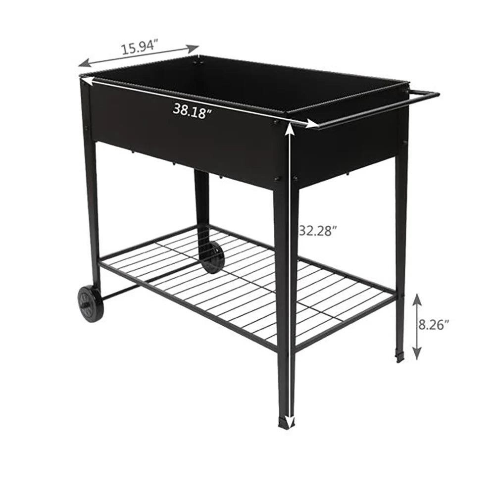 Mobile Raised Garden Bed Cart With Legs And Wheels Outdoor