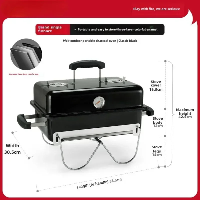 Portable Outdoor Charcoal Grill for Easy Fast Barbecue