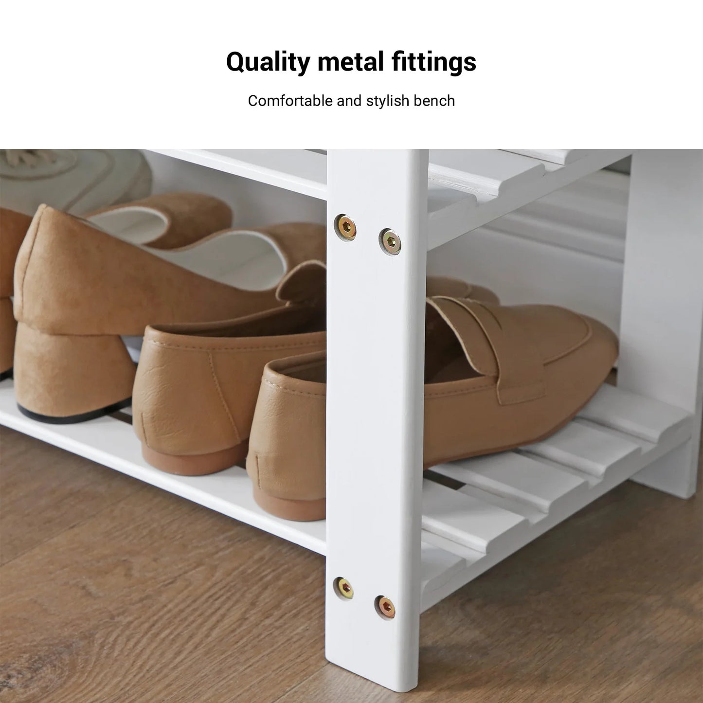 Bamboo 3 Tier Shoe Rack For Entryway Living Room Sturdy