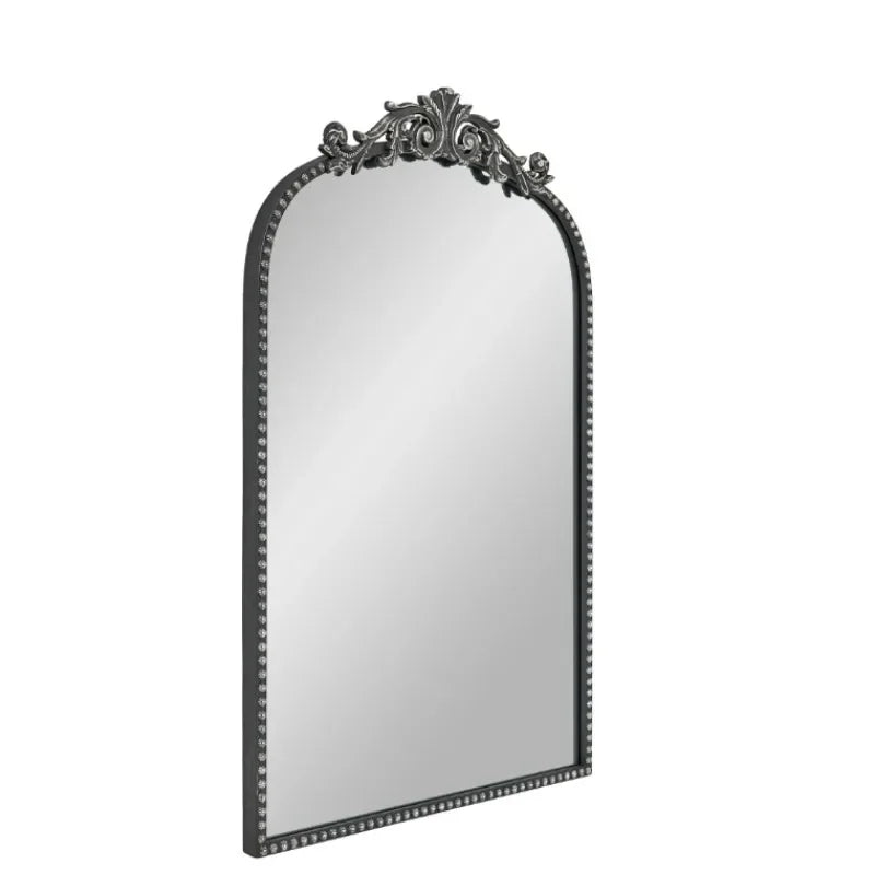 Gold Filigree Arched Metal Wall Mirror Elevates Space