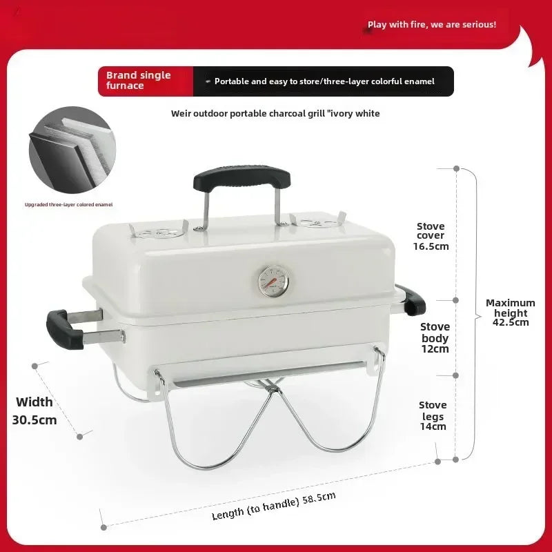 Portable Outdoor Charcoal Grill for Easy Fast Barbecue