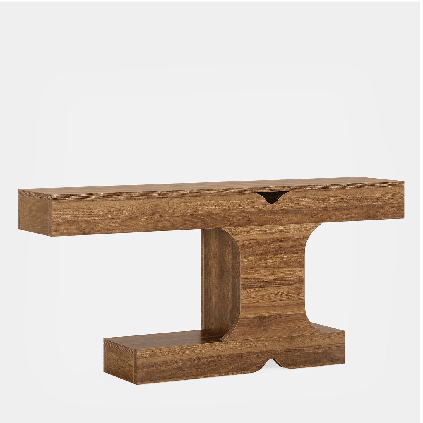 Tribesigns 63-Inch Console Table, Long Sofa Table Behind Couch, Wood Entryway Table for Hallway, Entrance, Living Room, Walnut